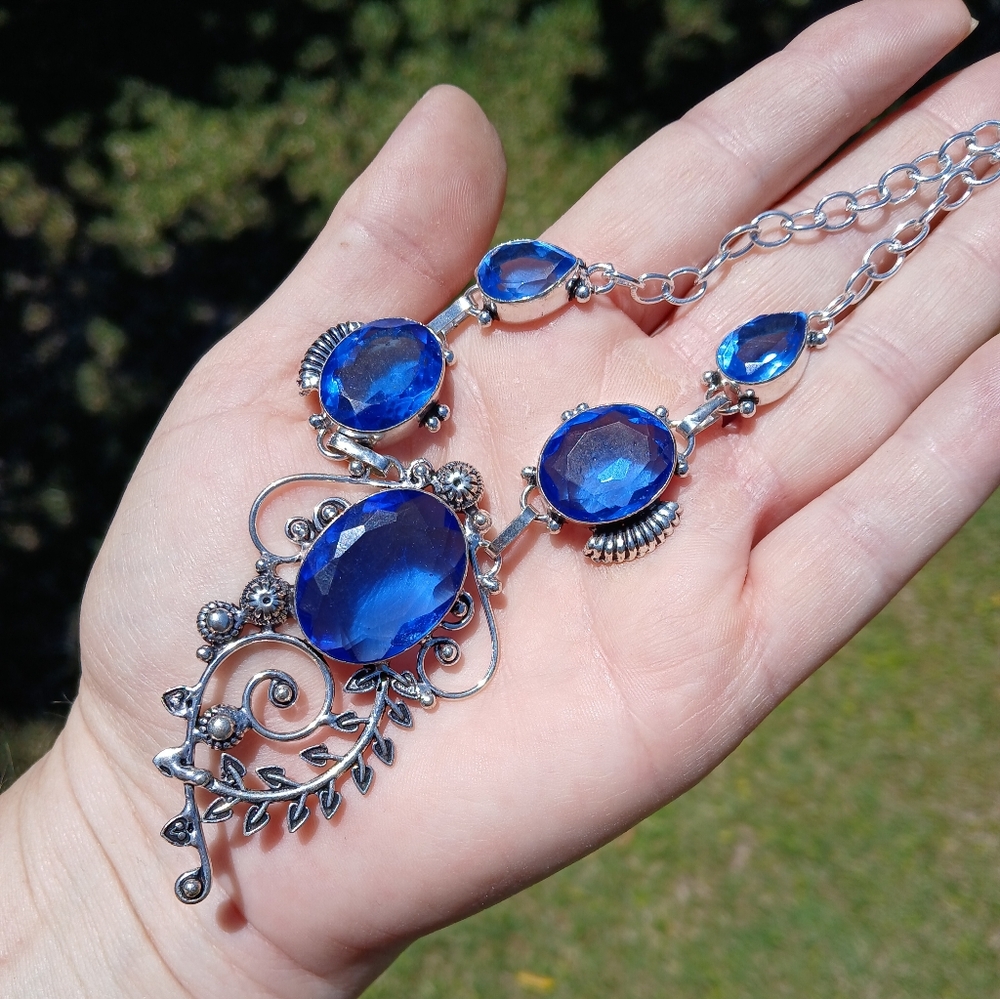 New Iolite 925 Silver Necklace.